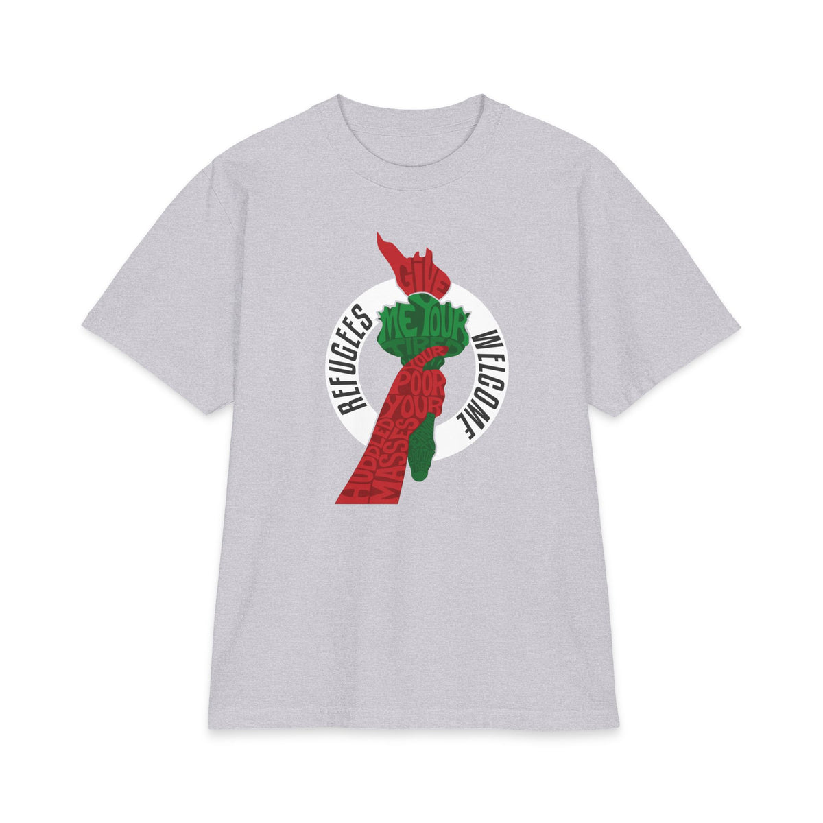 Refugees Welcome T-Shirt | Solidarity Fist Activist Unisex Tee