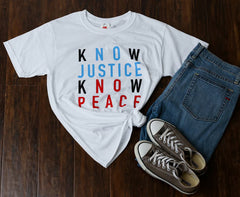 Know Justice Know Peace Youth T-Shirt