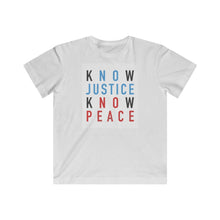 Load image into Gallery viewer, Know Justice Know Peace Youth T-Shirt